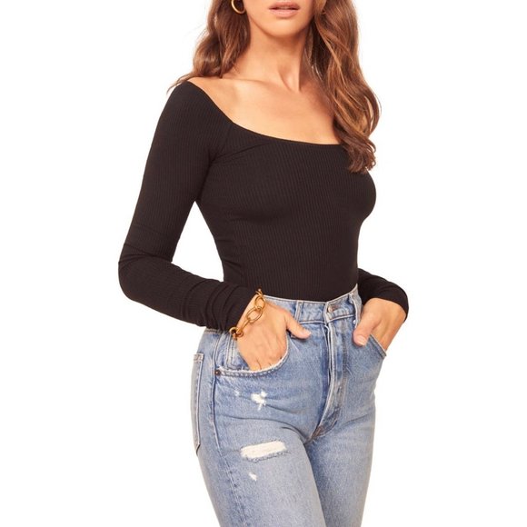Reformation Tops - Reformation Nala Long Sleeve Rib Tee Size Small